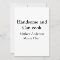 Guapo y puede cocinar añadir el nombre fecha del c