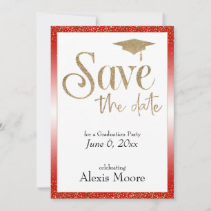 Invitación Guarda la Fecha para una Fiesta de Graduación Cher
