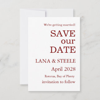INVITACIÓN GUARDA NUESTRA FECHA SENCILLO ESTILO MODERNO BODA 