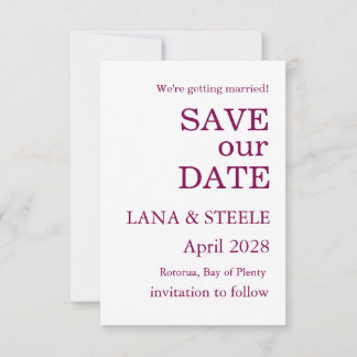 INVITACIÓN GUARDA NUESTRA FECHA SENCILLO ESTILO MODERNO BODA 