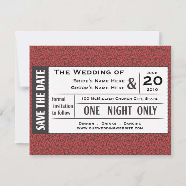 Invitación ¡Guarda tu entrada! (Anverso)