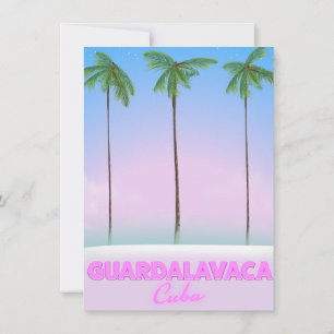 Invitación Guardalavaca poster de viajes cubano vintage