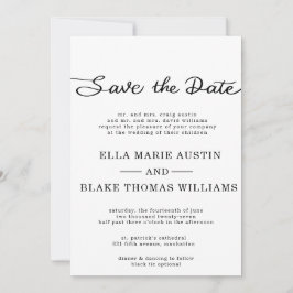 Invitación Guárdame la fecha con letra romántica moderna