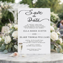 Invitación Guárdame la fecha con letra romántica moderna