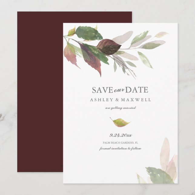 Invitación Guardar Boda de diseño de fecha (Anverso / Reverso)