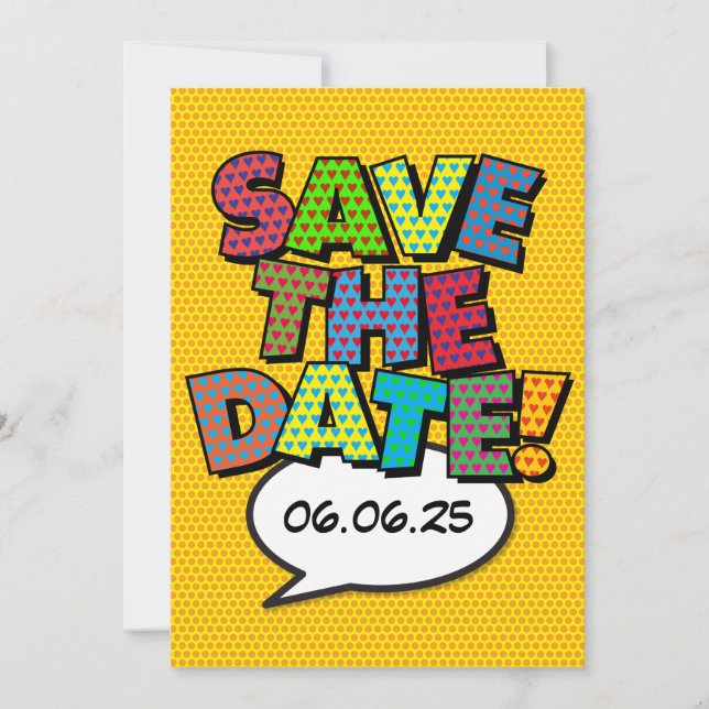 Invitación Guardar el arte pop del libro de historietas retro (Anverso)