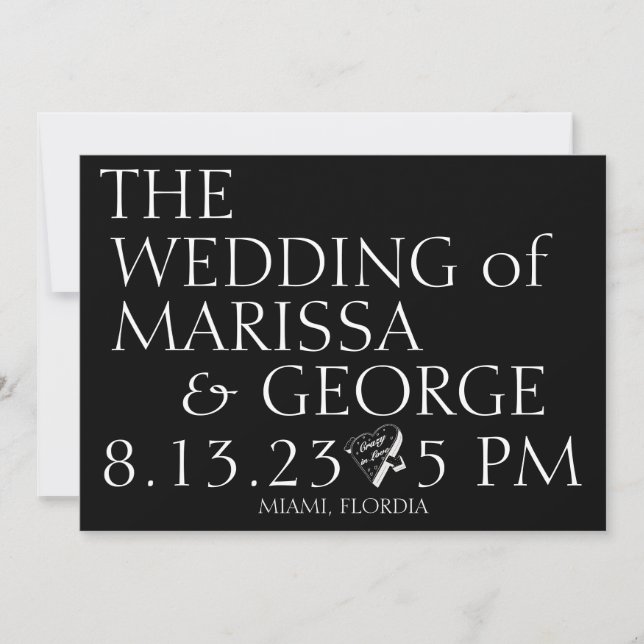 Invitación Guardar El Boda De Fecha (Anverso)