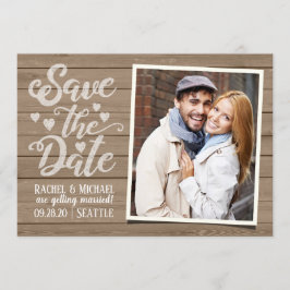 Invitación Guardar El Boda De Fecha | Foto de Rustic Wood