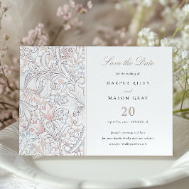 Invitación Guardar el Boda de la  Golden Lily Pastel