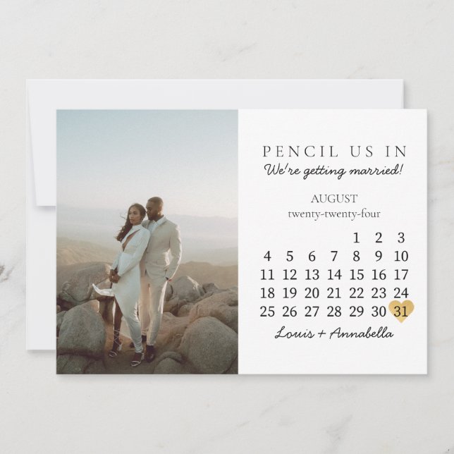 Invitación Guardar el calendario de fechas Moda de mes de ago (Anverso)