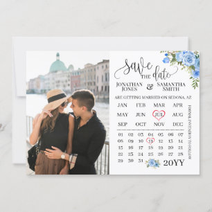 Invitación Guardar el calendario de fotos de fecha boda flora