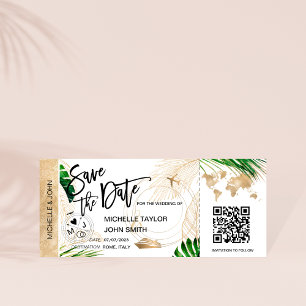 Invitación Guardar el código QR de crucero del mapa de tarjet