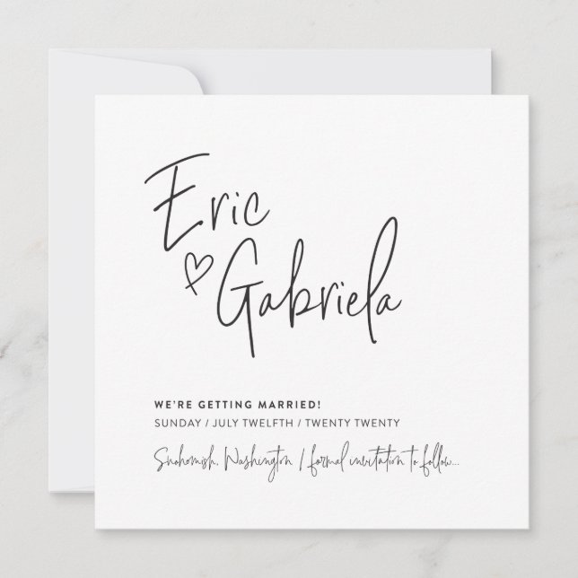 Invitación GUARDAR EL diseño personalizado FECHA para Eric &  (Anverso)