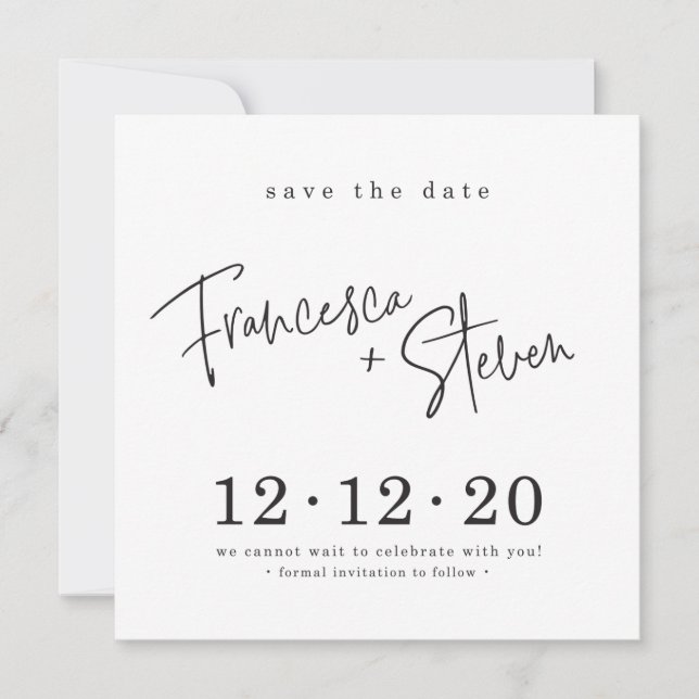 Invitación GUARDAR EL diseño personalizado FECHA para Frances (Anverso)