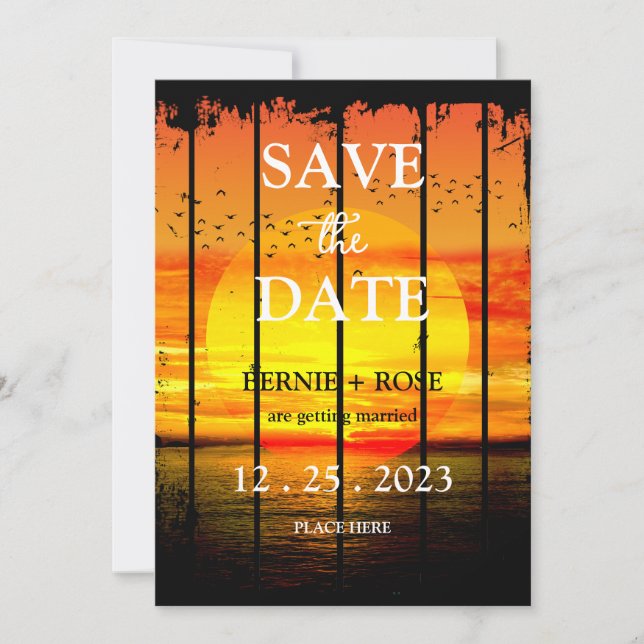 INVITACIÓN GUARDAR EL SOL DEL BODA DE FECHA (Anverso)