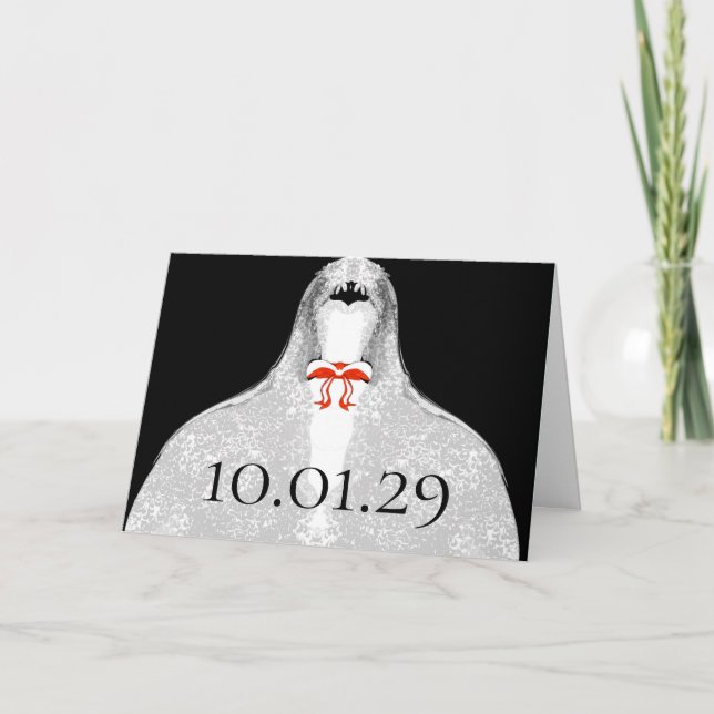 Invitación Guardar el vestido de novia de la fecha - (Anverso)