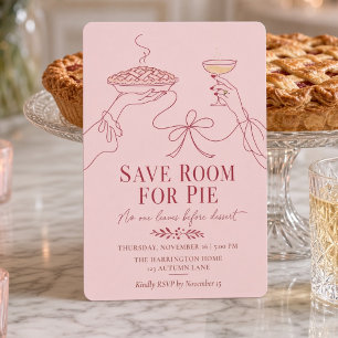 Invitación Guardar Espacio Para Tarta Coquette Rosa Arte de L