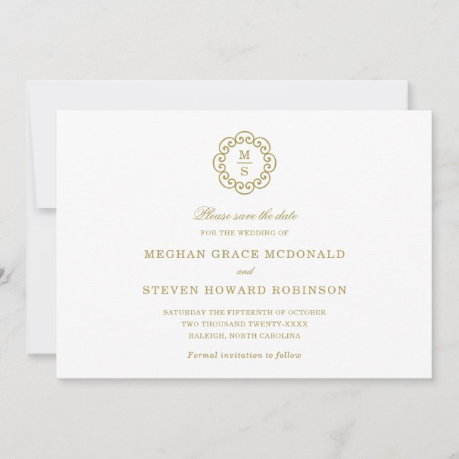 Invitación Guardar formalmente la fecha (Anverso)