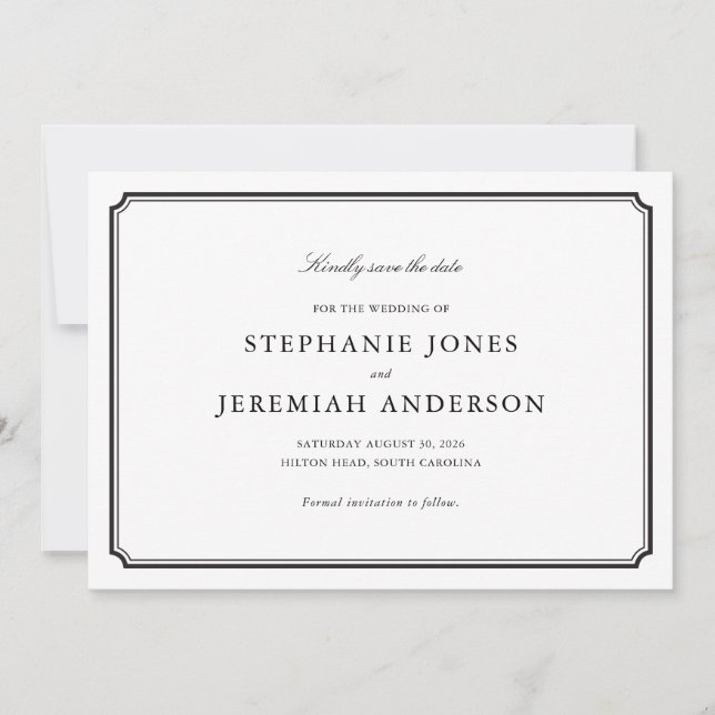 Invitación Guardar formalmente la fecha (Anverso)