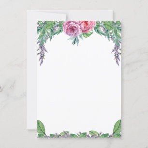 Invitación Guardar la acuarela morada en blanco