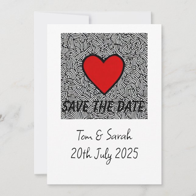 Invitación guardar la cita amor boda (Anverso)