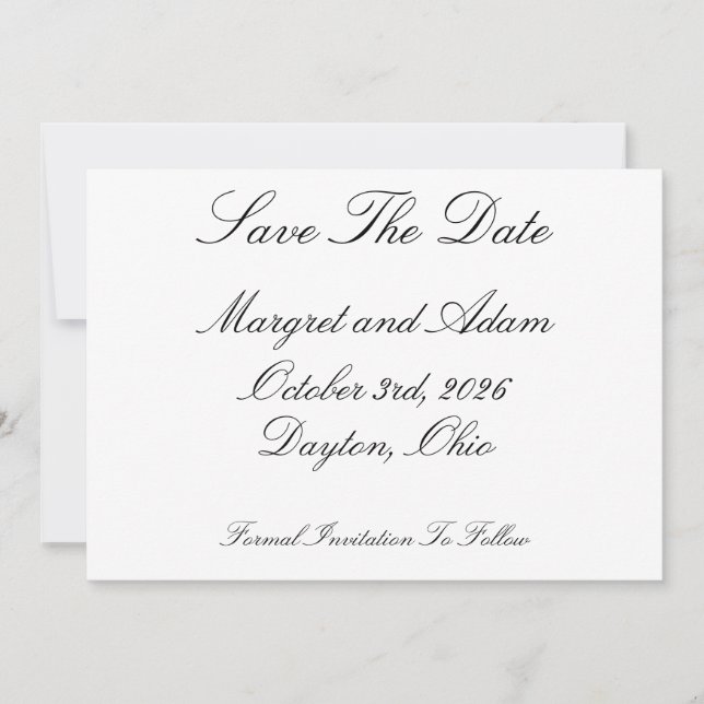 Invitación Guardar la fecha (Anverso)