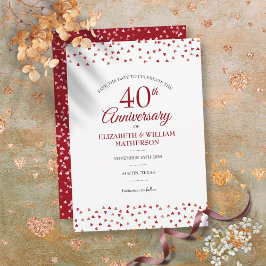 Invitación Guardar la fecha 40º aniversario de boda Ruby Chic