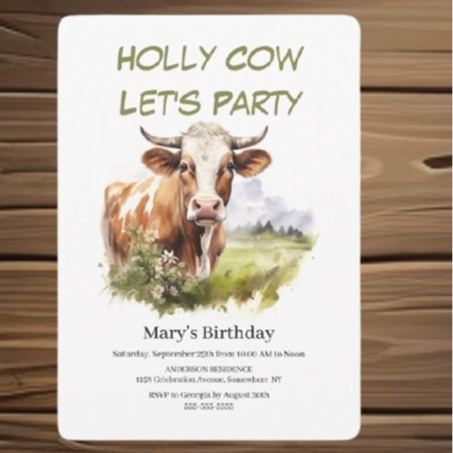 Invitación guardar la fecha 50.ª vaca de cumpleaños (Celebrate a milestone with our charming 50th Birthday cow invitation!)