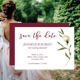 Invitación Guardar la fecha acuarela de frambuesa de rosas bl