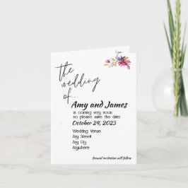 Invitación GUARDAR LA FECHA aviso de boda