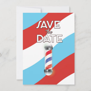 Invitación Guardar la Fecha Barber Shop Vintage