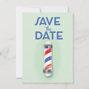 Invitación Guardar la Fecha Barbería Vintage