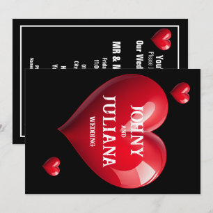 Invitación Guardar la fecha boda colorida corazón rojo