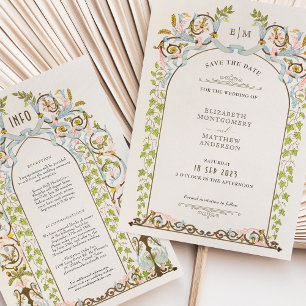 Invitación Guardar la fecha Boda de elegancia real victoriana