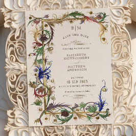 Invitación Guardar la fecha Boda de Royal Elegance medieval
