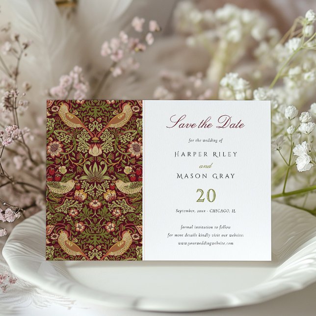 Invitación Guardar la fecha Boda del ladrón de fresas rojas (Subido por el creador)