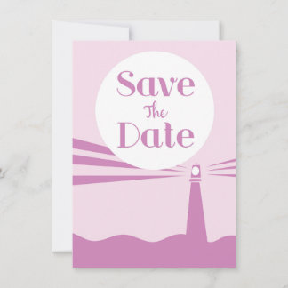 Invitación Guardar la fecha boda faro vintage