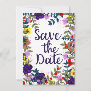 Invitación Guardar la fecha boda vintage floral arrecife