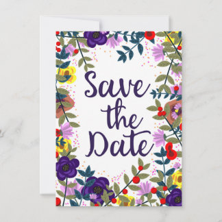 Invitación Guardar la fecha boda vintage floral arrecife