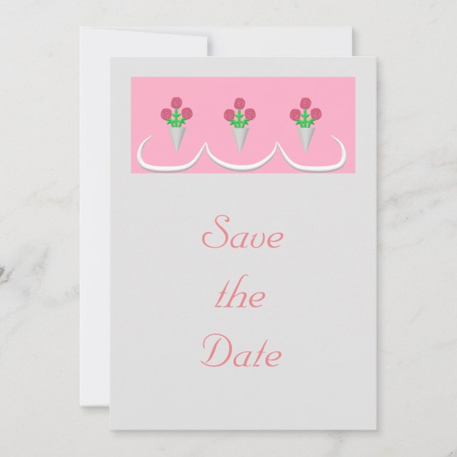 Invitación Guardar la fecha (Bouquets Boda) (Anverso)