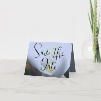Invitación Guardar la fecha Cala Lily -Azul y Amarillo