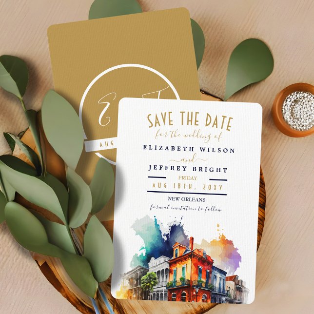 Invitación Guardar La Fecha Ciudad De Nueva Orleans Barrio Fr (Subido por el creador)