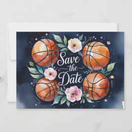 Invitación Guardar la fecha de baloncesto con baloncesto en c