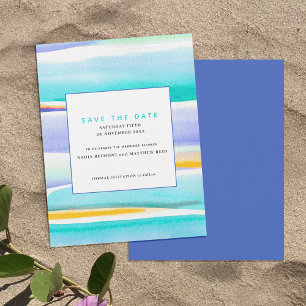 Invitación Guardar la fecha de boda abstracta marea acuática