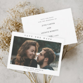 Invitación Guardar la fecha de boda con foto simple