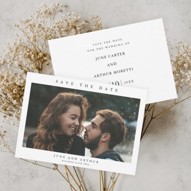 Invitación Guardar la fecha de boda con foto simple (Subido por el creador)