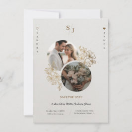 Invitación Guardar la Fecha de Boda Elegante y Lujosa Persona