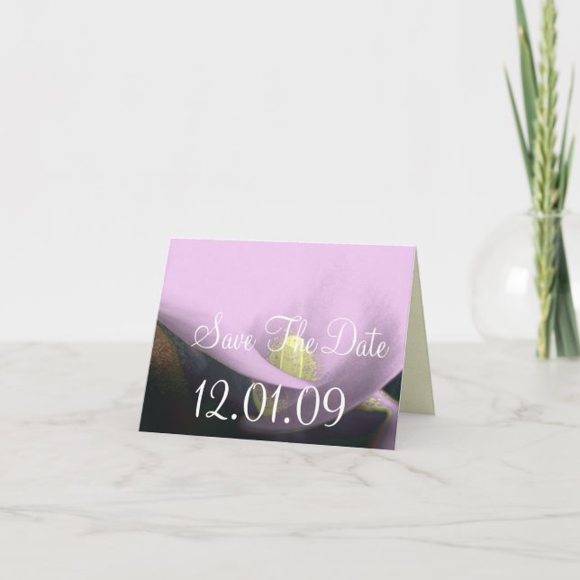 Invitación Guardar la fecha de Cala Lily - Púrpura (Anverso)