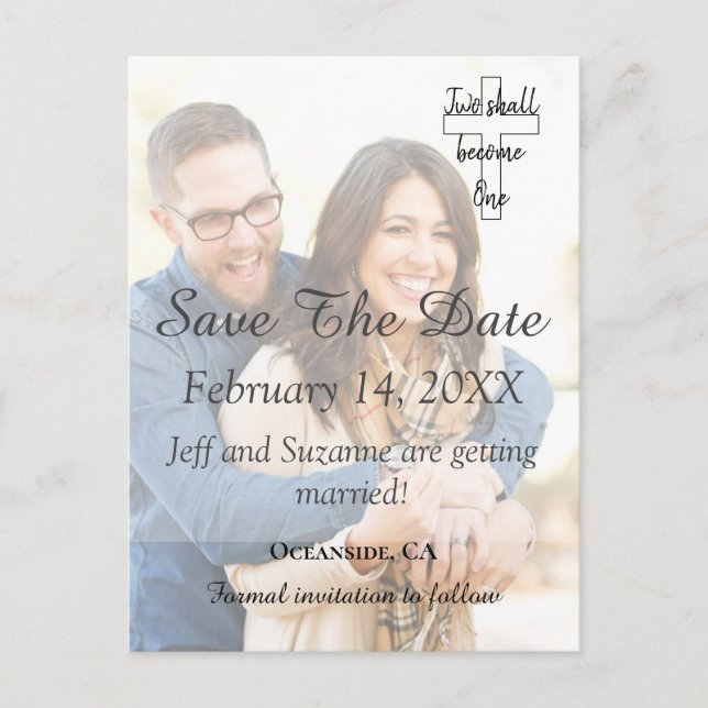 Invitación Guardar La Fecha De Compromiso De Fotos (Anverso)