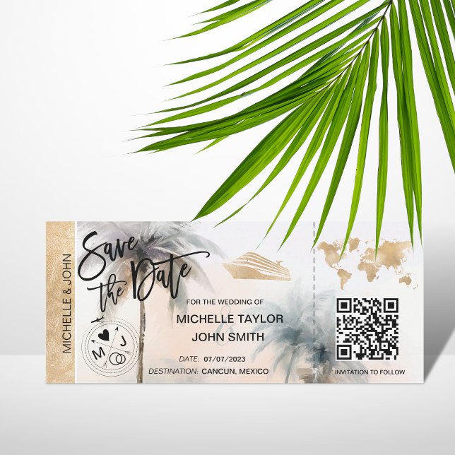 Invitación Guardar la fecha de embarque Mapa de pases de cruc (Subido por el creador)